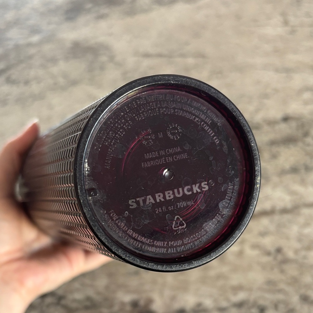 Starbucks Burgundy Textured Tumbler with Lid and Straw - Picture 4 of 4